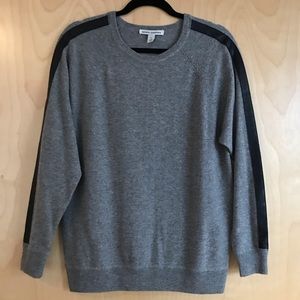 Super cool cashmere sweater with leather trim